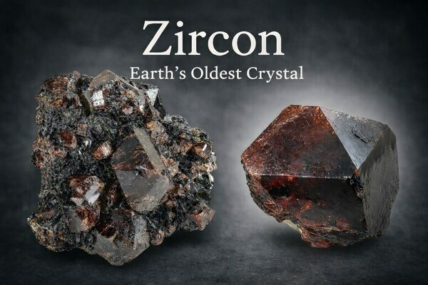 Some Zircon crystals date to 4.4 billion years old making them the oldest solid materials on the planet.